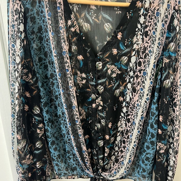 New INC International Concepts Multicolor Floral Blouse - Picture 6 of 6